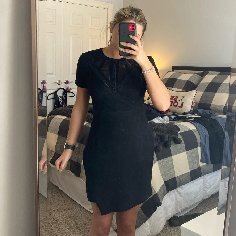 Black suede dress